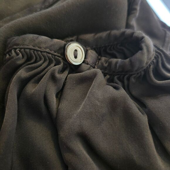 Velvet by Graham Spencer Size Extra Small Dress Wrap Ruffle Black High Low Midi - Picture 8 of 8